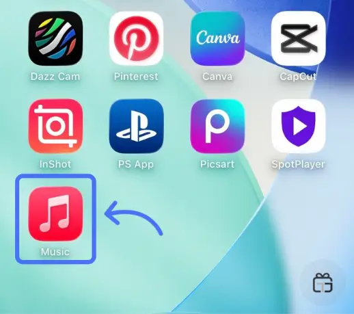 آیکون اپلیکیشن Apple Music روی صفحه هوم آیفون
