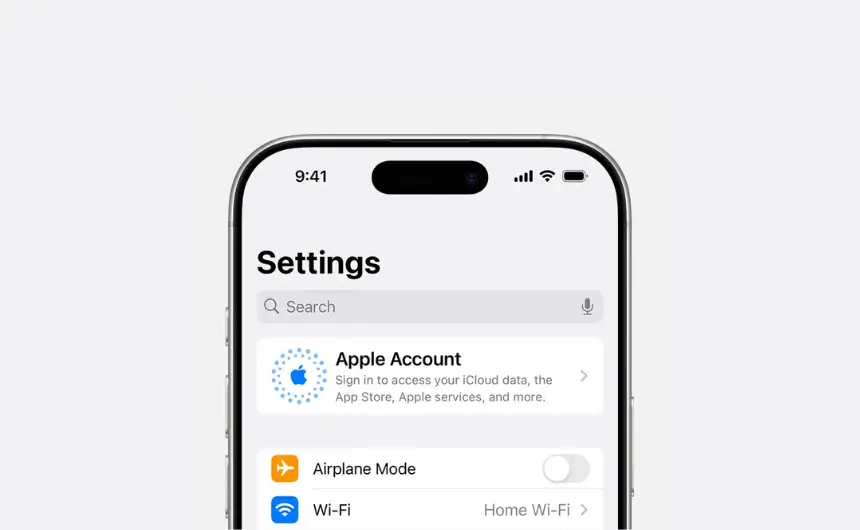 تنظیمات وارد کردن اپل ایدی در آیفنون