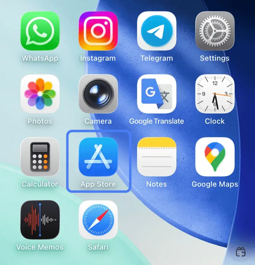 آیکون اپ استور در صفحه اصلی آیفون