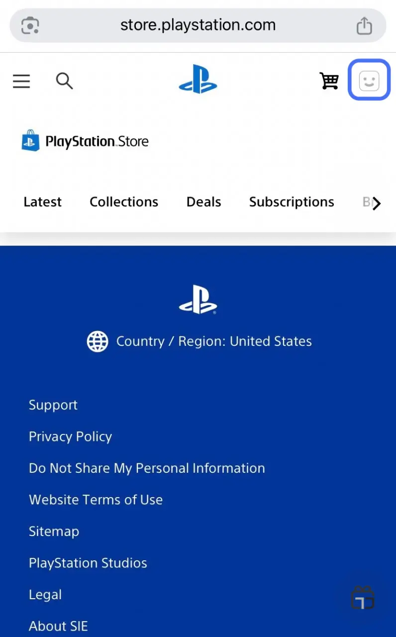آیکون پروفایل در سایت PlayStation Store