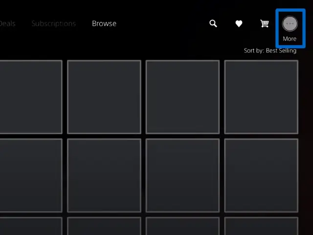 انتخاب گزینه More در PS5