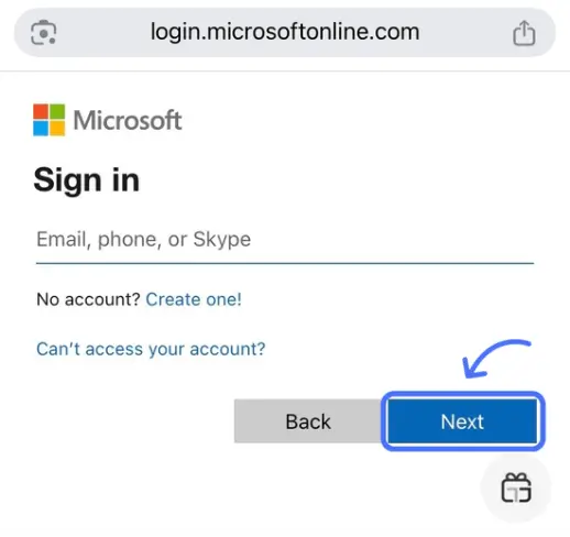 صفحه ردیم مایکروسافت - ورود یا ساخت اکانت جدید