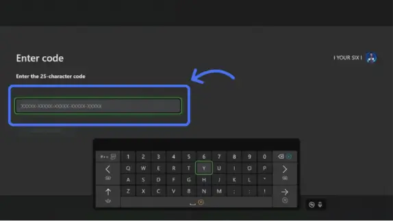 وارد کردن کد ۲۵ کاراکتری گیفت کارت ایکس باکس و تأیید